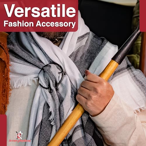 Armory Replicas™ Hand-Forged Viking & Celtic Cloak Pin Brooch – Medieval Fibula for Costumes, Reenactments, Cosplay & Historical Dress Accessories - style: Woodland Elf 4 Ring Pcs