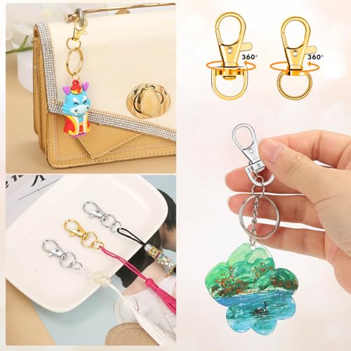 PAXCOO Keychain Making Kit, Keychain Craft Supplies Including Key Chain Hooks, Lobster Clasps, Key Rings and Jump Rings for Key Chain Making and Jewelry Making