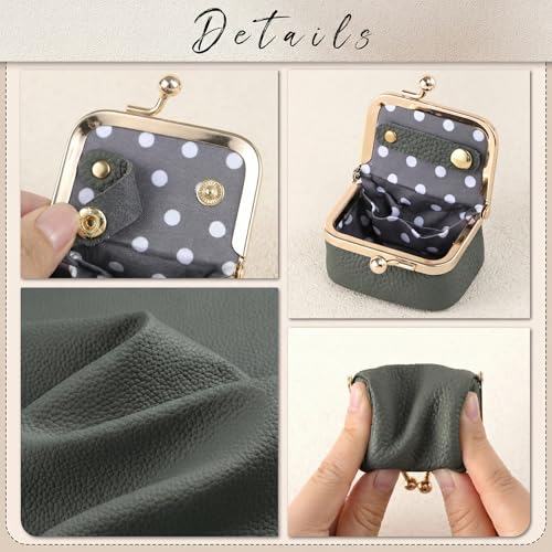 Zivyes Mini Jewelry Box Travel Small Coin Purse Organizer Case Genuine Leather Tiny Size (panel pale green) - color: panel pale green