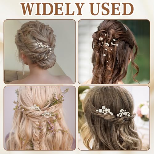 12Pcs Bridal Pearl Hair Clip, Wedding Hair Accessories for Party, Various Styles Handmade Pearl Decorations Supplies, Wedding Pins for Bridesmaid Bride