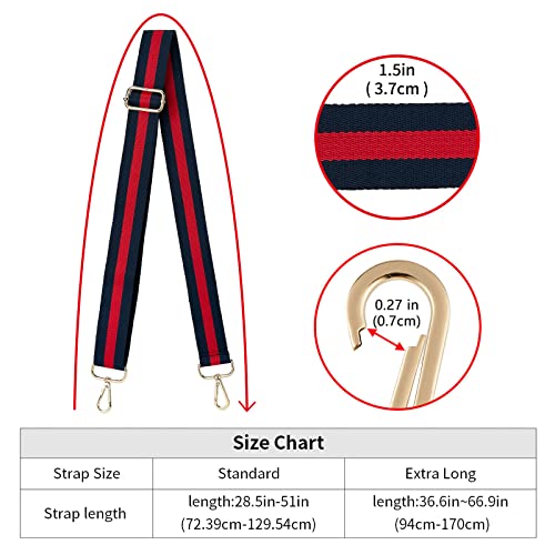 Wide Shoulder Strap Adjustable Replacement Belt Crossbody Canvas Bag Handbag - color: Stripe, size: EXTRA LONG:66.9"(170cm)Wide:1.4"(3.5cm)