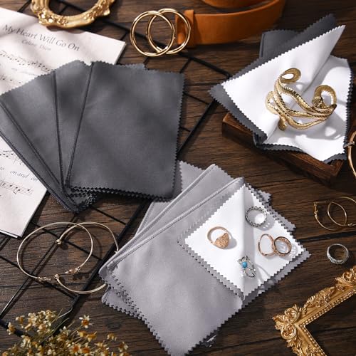 20 Pcs Silver Jewelry Polishing Cloths 6 x 8 inches Jewelry Cleaning Cloth Sterling Polish Cloths for Jewelry