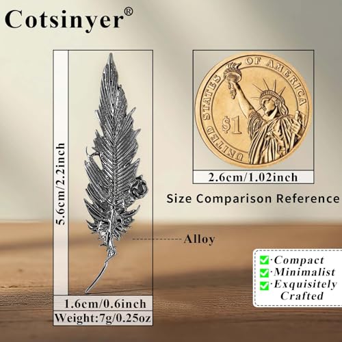 Small Rose Flower Feather Brooch Pin, Lapel Pin Men Women Suit | Classic Simple Metal Jewelry, Collar Shirt Clothes Blazer Coat Jacket Vest Hat Dress, Wedding Boutonniere, Velvet Pouch & Box - color: Black