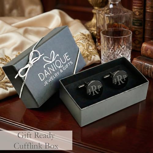 Custom Cufflinks for Men, Personalized Engraved Monogram or Handwriting | Stainless steel, 16 mm round or square, gold, silver or black, monogram, initials, handwriting, wedding and groomsmen gifts