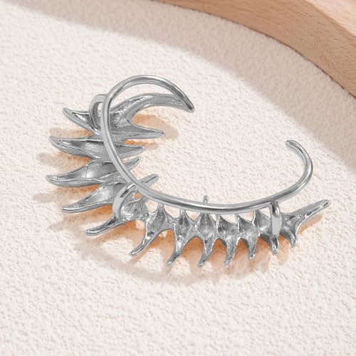 Ear Cuffs for Women, Hook without Pierced Ear Bone Clip Climber Earrings, Butterfly Shaped Ear Clip Wrap Around Earring No Piercing Cuff Earrings for Women - color: Silver-Cartilage