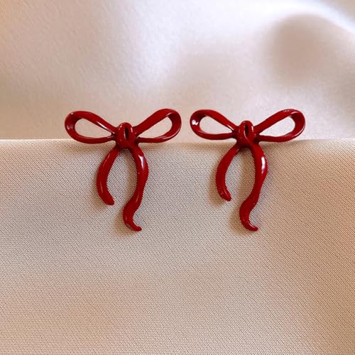 Bow Earrings Red Earrings for Women Dangle Cute Earrings Red Stuff Jewelry Outfits Accessories Gifts for Girls - color: A9:red bow earrings