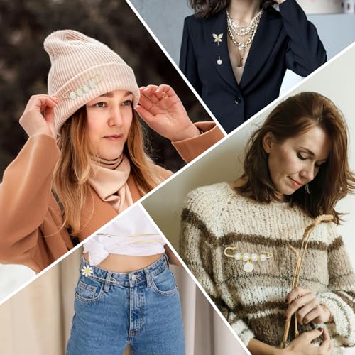 50 Pcs Brooch Pins Faux Pearl Brooch Sweater Shawl Hat Clip Neckline Pins Double For Women Shirts, Sweaters, Hats, Clothing Accessories, Pants Tighten Or Decoration
