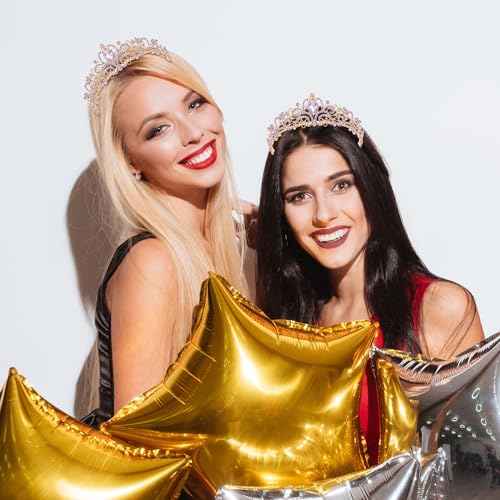 TAROSE Tiaras for Women, Birthday Crown and Sash for Girls | Birthday Sash Sunglasses Outfit, Birthday Gift for Women Girls, Goddess Crown Bride/Halloween/Prom/Party/Costume - color: 1 E. Gold+purple