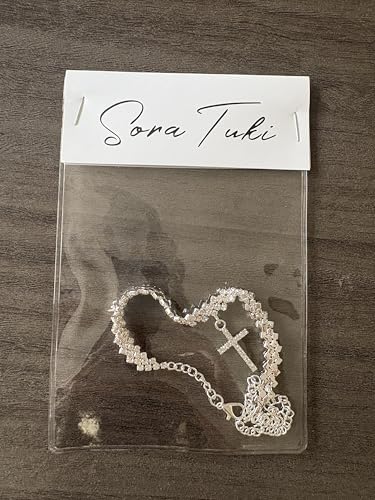 Sora Tuki Ankle Bracelets for Women Tennis Rhinestone Anklets for Women Butterfly Heart Star Cross Anklet Bracelet for Women Plus Size Anklet Bracelets for Big Ankle Beach Foot Jewelry - style: 4 - cross