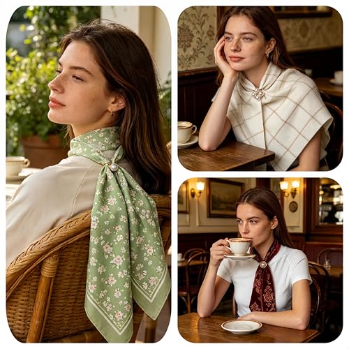 Metal Scarf Rings Clips, Bandana Buckles for Women - style: Baroque