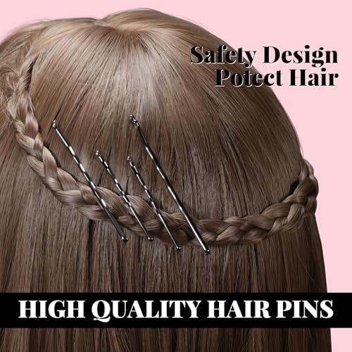 IKOCO 415pcs Bobby Pins Set, U Pins with Hair Ties and Hair Net, Black | Strong Hold, Snag-Free, No Damage, Smooth Edges, Dance Competition & Ballet Ready, For Updos, Buns & Daily Styling - color: Black