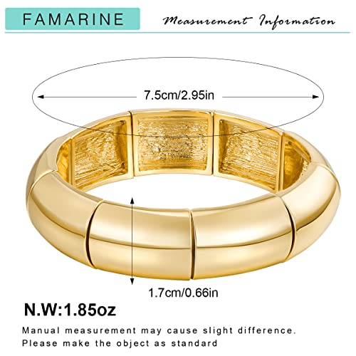 FAMARINE Gold Silver Chunky Bangle Bracelet for Women Men - style: Style J