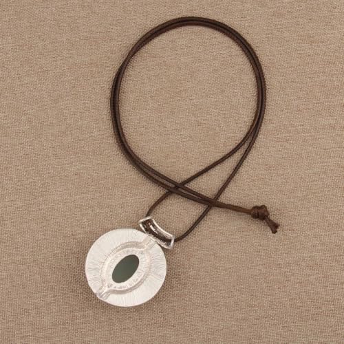 GelConnie Leather Necklace for Women Round Wooden Pendant Long Leather Choker Vintage Sweater Necklace Gold Chunky Boho Necklaces for Women - style: Blue Leather Necklace