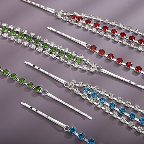 Bohemian Full Silver Rhinestone Chain Red Crystal Head Chain Clip Drop Pendant HeadPieces Forehead Headband Hair Accessories for Wedding Brides Party Prom Costume (Silver Red) - color: Silver Red