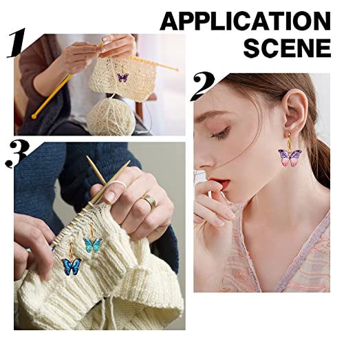 SUNNYCLUE 1 Box 20Pcs Stitch Markers Crochet Stitch Marker Butterfly Enamel Cute Charms Removable Leverback Clasp Charm Locking Metal Knitting Markers for Weaving Sewing Knit Quilting DIY Zipper Pull - color: 20pcs Enamel Butterfly Stitch Markers With Upg