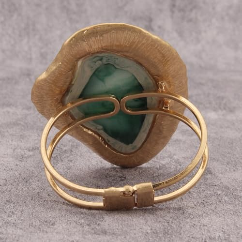 Gold Cuff Bracelet for Women Chunky Bracelet Statement Bracelet | Chunky Bangle Bracelets for Women Silver Beaded Open Bangle Stackable Stretch Bead Bracelet Boho Jewelry Gift for Wife Couple - style: Chunky Gold Cuff Bracelets