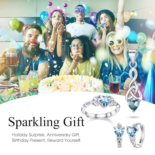 Bestyle 925 Sterling Silver Huggie Hoop Earrings Small Birthstone Hoop Earrings for Women Hypoallergenic Silver Huggie Earring,Great Birthday Earrings Gift for Daughter Wife Mom - color: 03-Blue Aquamarine-Hoop