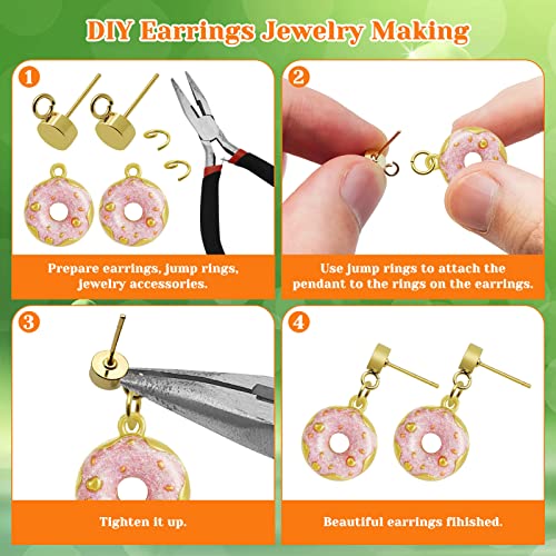224pcs Earring Studs for Jewelry Making,Gold Plated Stud Earrings Hypoallergenic Stud Earring with Loop Stainless Steel Earrings Posts with Ear Nut for DIY Making,Favors(14K Gold,Silver) - color: 224pcs;14K Gold,Silver
