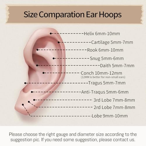 WYR 3Pcs Hypoallergenic Titanium Nose Rings for Women Men 16G 18G 20G | Black/Gold/Silver Seamless Septum Ring CZ & Double Hoop Clicker Conch Earrings Cartilage Piercing Jewelry 7mm 8mm 10mm - color: Black, size: 20g 7mm