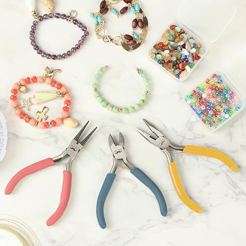 Mr. Pen- Pliers for Jewelry Making, 3 Pack, Chain Nose | Round Nose Pliers Set and Wire Cutter for Beading, Wire Wrapping, Jump Rings, Jewelry Repair, Crafting, DIY - color: Multicolor 2