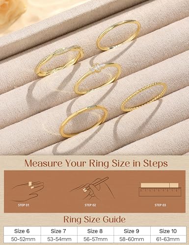 CASSIECA Non Tarnish Gold Rings for Women Dainty Marquise Stack Rings Set | 14K Gold Plated,Stackable Ring Set,Thin Thumb Wedding Band Ring,Marquise Engagement Statement Ring,Waterproof,Jewelry Gifts - color: 14K Gold Plated