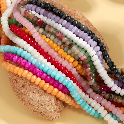 Gemstone Beaded Necklace for Women Colorful Natural Stone Freshwater Pearl Surfer Beach Rainbow Necklace Jewelry Gift - color: Green