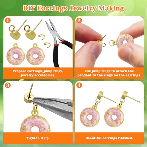80pcs Earring Studs for Jewelry Making,Gold Plated Stud Earrings Round Ball Post Stud Earrings with Loop Stainless Steel Stud Earrings with Butterfly Ear Back for DIY Earrings Making(14K Gold,Silver) - color: 80pcs;14K Gold,Silver