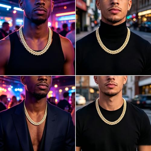 10mm Moissanite Cuban Link Chain, S925 Silver Hip Hop Necklace for Men | GRA D-VVS1 moissanite. Solid S925 silver, 16-24" silver/gold. 10mm double-row pavé. Reinforced prongs & clasp. Gift box.