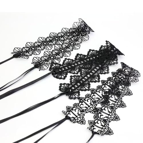 Pink Lace Choker Necklace Set, 10 Pieces - color: Black-3