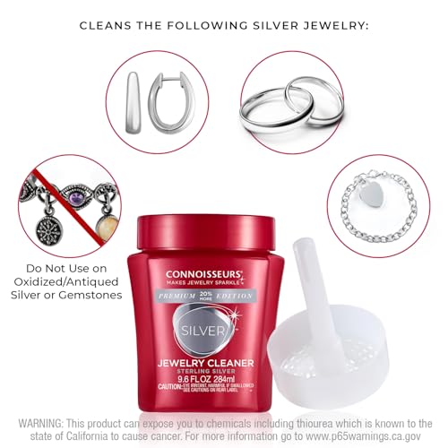 CONNOISSEURS Premium Edition Jewelry Cleaner, Value Size 9.6oz - Pick from Fine, Silver or Delicate Jewelry Cleaner - style: Silver Cleaner Premium - 9.6 Ounce