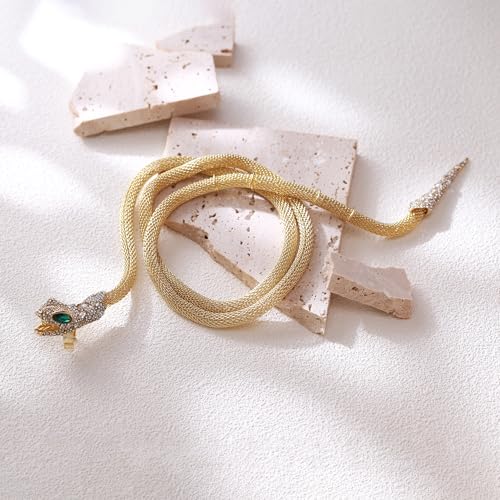 FANZE Snake Necklace for Women,Adjustable Punk Gold Snake Choker Necklace Halloween Gifts Party Multi-Purpose Jewelry - color: Gold Plated