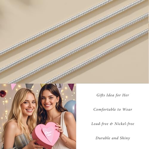 925 Sterling Silver Chain Necklace for Women - 1mm 1.5mm 2mm Snake Chain Necklace Smooth Sturdy Jewelry Gift Size 16/18/20/22 Inches - color: 2mm, size: 18+2"