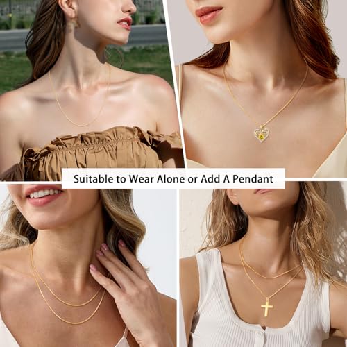 Jewlpire 18k Gold Plated 925 Sterling Silver Chain Necklace for Women, 1.2mm Cable Chain Necklace Super Sturdy & Shiny Women's Chains Necklaces 14/16/17/18/20/22/24 Inches - color: 18K Gold Plated, size: 24 Inch