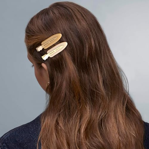 10 Pcs Creaseless No Crease No Bend Flat Hair Clips For Styling Non Slip Makeup Clips For Women Salon Hairstyle,Matte Black Brown Beige - color: Matte Black Brown Beige