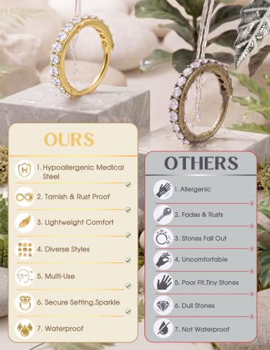 JeryWe Nose Rings for Women - 14K Gold Filled Hypoallergenic Surgical Steel Nose Ring Hoops CZ Lip Ring Screw L Shaped Studs Threadless Flat Back Stud Nose Piercings Jewelry for Women Men - style: 14K Gold Filled -4 Hoops
