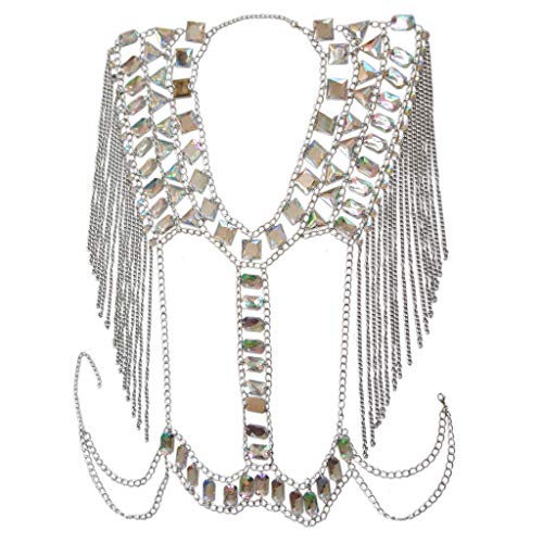 Women Sexy Jewelry Night Shop Costume Shoulder Body Chain - color: Silvery -Shoulder body chain