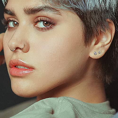 Limerencia Hypoallergenic G23 Pure F136 Implant Grade Titanium Earrings | 20G Flat Back Studs with CZ, Available in Round, Princess-Cut, Square & Ball, Earrings for Women and Men with Sensitive Ears - style: 4mm Round Ball