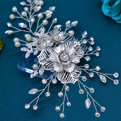 Wedding Hair Pieces for Brides, Rhinestone Bridal Hair Comb | Elegant Wedding Hair Accessories for Bridesmaid, Headwear for Party, Prom or Birthday