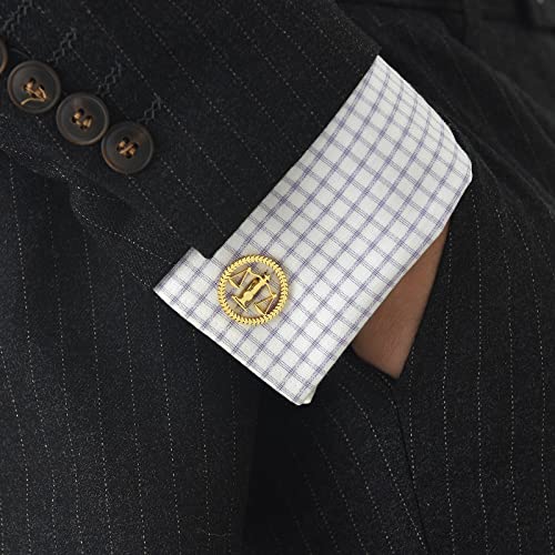 TINGKU Attorney Lawyer Cufflinks and Tie Clip for Men Gifts Scales of Justice Cuff links Tie Clasp Father in Law Enforcement Suit Shirt Jewelry - style: Cufflinks Gold