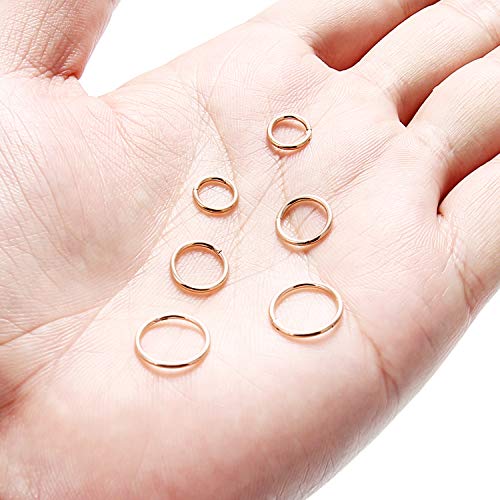 SCERRING 18G Stainless Steel Hinged Clicker Segment Septum Nose Lip Ring Hoop Cartilage Tragus Sleeper Earrings Body Piercing Jewelry 6mm 8mm 10mm 6PCS - color: 3 Pairs - Rose Gold