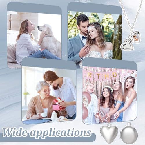 UNICRAFTALE Stainless Steel Memory Locket Pendants Heart Floating Locket Pendants Flat Round Living Memory Pendant Photo Frame Lockets Pendant for DIY Necklaces Jewelry Making - style: Round & Heart
