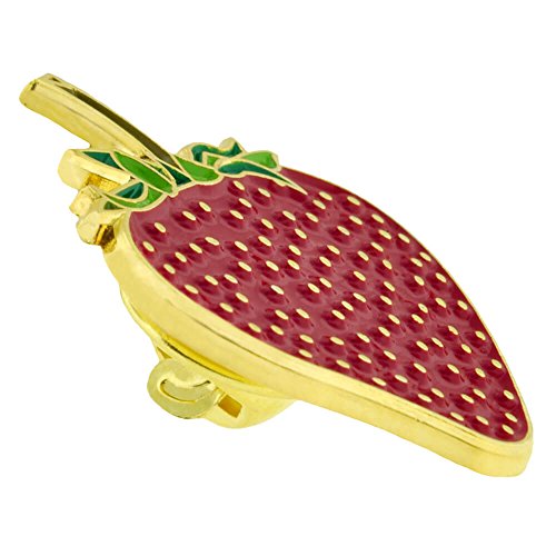 PinMart's Fruit Food School Teacher Enamel Lapel Pin - color: Fruit Set Gold and Black Dye Plated, size: 4pc Gift Set