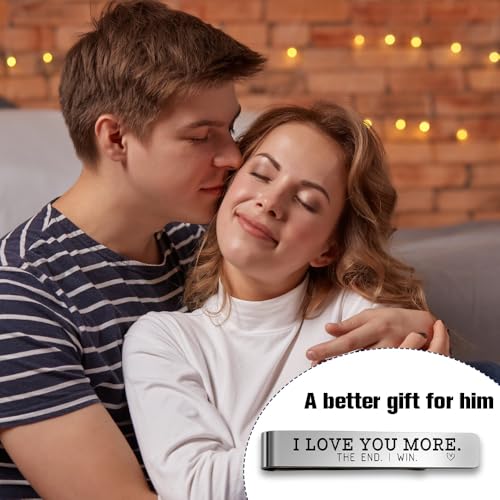 Bicfuiot Father's Day Christmas Birthday Valentines Graduation Gifts for Boyfriend Dad Uncle Grandpa Husband Son,Tie Clips - style: Lover