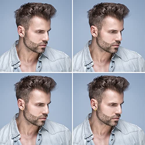 Aroncent Stainless Steel Hoop Earrings: 3-8 Pairs Men Small Hoop Huggie Hinged Earrings Set for Men Women 4mm Valentine Day Gifts - color: Magnetic-Hoop