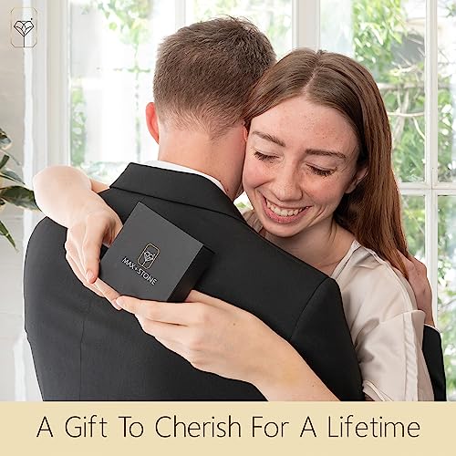 MAX + STONE 925 Sterling Silver Cushion Cut Birthstone Necklace for Women | 6mm Hypoallergenic Solitaire Necklace | Gemstone Pendant Necklaces with 18 inch Box Chain - color: Citrine