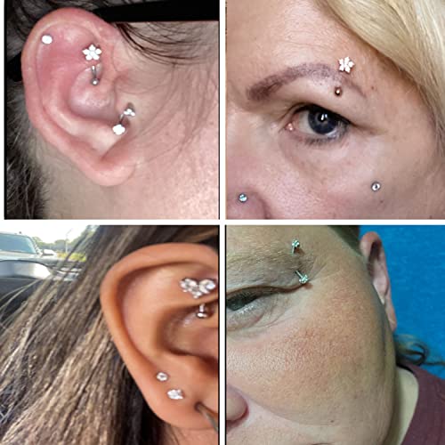 YACHY 11PCS/9PCS 16G Eyebrow Piercing Jewelry for Women Men, Eyebrow Rings Rook Earrings Rook Piercing Jewelry Belly Lip Ring Curved Barbells Eyebrow Piercing Cartilage Daith Helix Tragus Body Piercings - color: N-12Pcs-Rose Gold-6mm