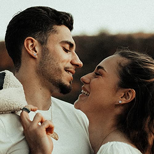 Limerencia Hypoallergenic G23 Pure F136 Implant Grade Titanium Earrings | 20G Flat Back Studs with CZ, Available in Round, Princess-Cut, Square & Ball, Earrings for Women and Men with Sensitive Ears - style: 5mm Round Ball
