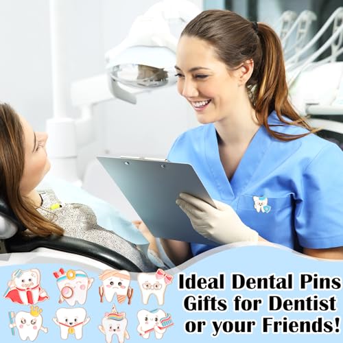 40 Pcs Dental Enamel Pins for Backpacks Funny Dentist Tooth Lapel Pins Dental Assistant Gifts Lovely Cute Brooch for Women Men Clothes Bags Accessories Gifts - style: Dentist Theme