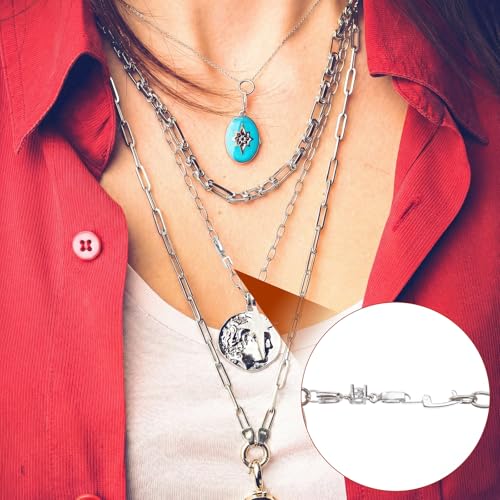 Foldover Clasp Extender Foldover Extension Jewelry Clasps 4 Pcs Silver Plated Fold Over Clasp Necklace Extension Clasps Metal Bracelets Extenders Small Fastener for Women Jewelry Making Repair Kit