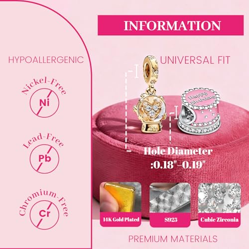 Clip Stopper Spacer Charms for Bracelets Necklaces, Compatible with Pandora,Jewery Making DIY - style: Sparkling Pavé Lines Clip 14K Gold Plated